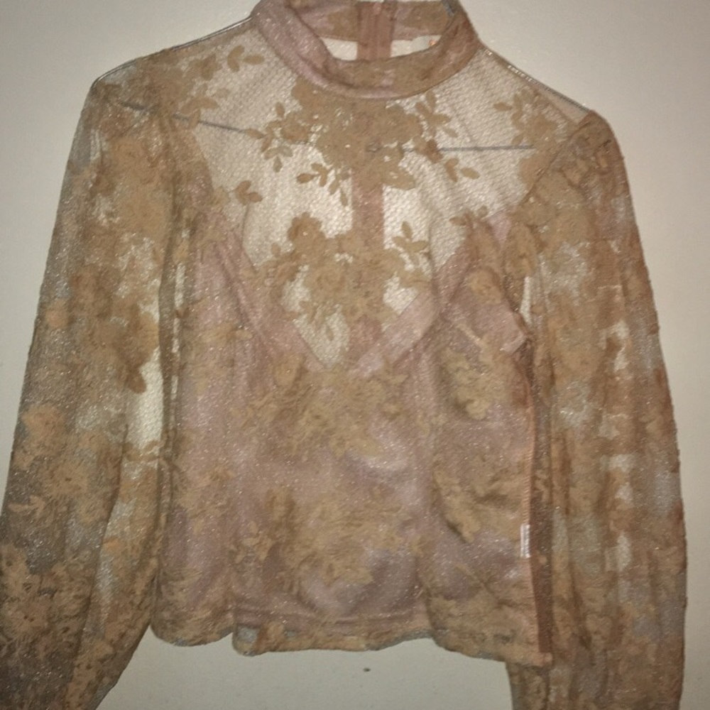 Lace blouse with built in croptop